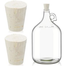 Zilini 6개 카보이 코르크 마개 1 3 5 6갤런 유리 물통용 캡 목재 테이퍼 발효 캡 마개 5갤런, 2, 1 Gallon