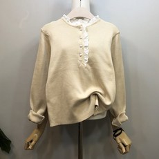 [라임브릿지] 요즘핫 프릴 진주 니트