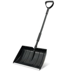 진입로용 눈 삽 인체 공학적 D-그립이 있는 눈 제거를 위한 플라스틱 눈 삽 금속 손잡이가 있는 튼튼한 40.6cm(16인치) 너비의 눈 삽 121.9cm(48인치) 길이의, 진입로용 눈 삽, 인체 공학적 D-그립이 있는 눈 제거