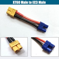 xt60 호환 JST SM 타미야 플러그 암-수 어댑터 커넥터 XT60 EC5 EC3 T 딘 RC 리포 배터리용 4.0mm 3.5m, 28 XT60 M to EC3 M