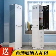 전신거울수납장 한식장신구 착용 거울 유럽식 전원 회전 전신 화장용 거울 액세서리 수납, 01 네., 01 화이트 스팽글 서랍장