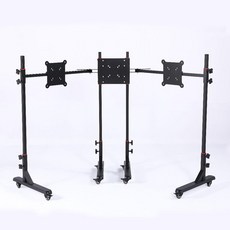모니터거치대 레이싱게임 디스플레이 트리플 스크린 스탠드 LCD 스크롤 휠 이동식 TV, 1개, 레이싱게임 디스플레이 스탠드 3중화면