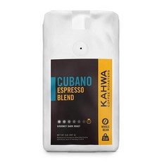 Kahwa Coffee Roasting 쿠바 커피콩 쿠바노 다크 로스트 에스프레소 블렌드 원두 커피 0.5kg1파운드 백 193783, Cubano Dark Roast, 32 Ounce (Pack of 1), 907g, 1개