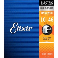 Elixir 엘릭서 나노웹 일렉기타줄 010-046 [12052] + 1번줄 1개, 은색, ELECTRIC GUITAR SRAINGS