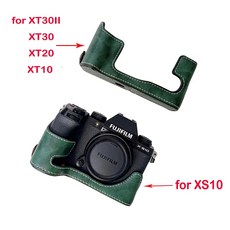 Fujifilm PU 가죽 케이스 카메라 가방 XT10 XT20 X-T30 XT30 XS10 용 하프 바디 커버 보호 쉘 배터리 개방, 1)For XS10, 1개