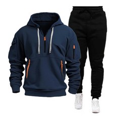 남자 스포츠 Tracksuit 세트 까마귀 탄성 허리 바지 2pcs/피트니스 운동 긴 소매 세트