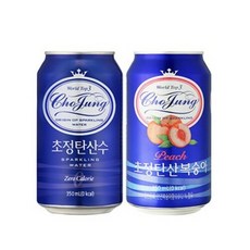 일화 [1+1]초정탄산수 플레인 + 복숭아 350ml 각 24캔 총48캔, 단품없음