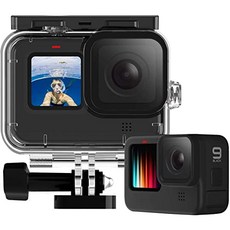 3 세트의 다이빙 필터가 포함 된 GoPro Hero 9 Black 방수 케이스는 45M 148FT 수중 다이빙 스노클링 딥 다이빙을 지원하며 빨간색 마젠타 필터 브래킷 나사 GoPro (단일 방수 케이스)를 사용합니다., 본상품