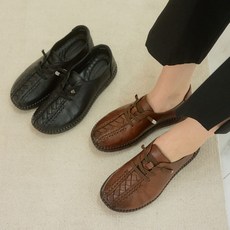 중년여성 발편한 볼넓은 품질좋은 소가죽 굽낮은 단화 로퍼 굽3cm 엄마신발