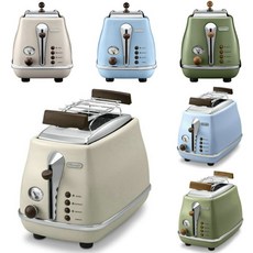 이탈리아 Delonghi 드롱기 아이코나 토스트기, 올리브 그린 토스터(뚜껑 포함)