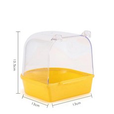 색 새 욕조 플라스틱 샤워 룸 앵무새 청소 도구 걸이식 조류 목욕 버거거 물 모래, 7. Yellow, 1개