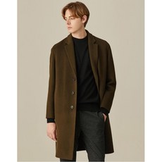 헤지스 남성 20FW 카키 단색 울캐시미어혼방 코트 HZCO0D561K3