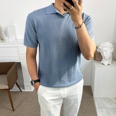 남자여름린넨니트