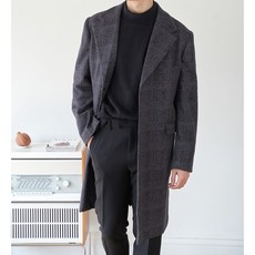 남자체크롱코트