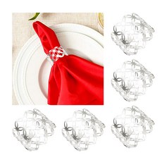 냅킨 링스 클로버 골드 실버 냅킨 버클 웨딩 크리스마스 생신 냅킨링 은 Clover Napkin Rings Serviette Buckle Rings Silver Gold, 실버 -6 PCS, 6개