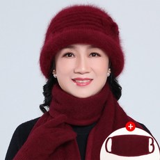 유에스 할머니모자 중년여성모자 중노년 엄마 털모자 가을겨울 할머니 모자 자녀 시어머니 노인면