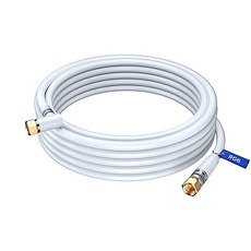 RG6 COAXIAL 케이블 90° 각도 커넥터 포함 - 0.9m(3피트) / 화이트 / 5팩 - TV 인터넷 등을 위한 삼중 차폐 비산소 구리 케이블 와이어 - 유연한 동축, 25 피트, 1팩