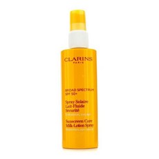 Clarins 클라란스 선스크린 케어 밀크 로션 스프레이(SPF 50) 5온스 - 에