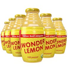 Wonder Lemon 레몬 바질 할라피뇨 냉압착 주스 239.6g(8.4온스) (6팩), 6개, 946ml