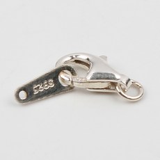 [포에이]실버925 은 목걸이연결고리 팔찌 잠금고리 마감장식 악세사리 부자재 재료, 1세트, 은9mm랍스터+A바(은색)