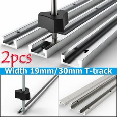 레이스웨이 레일조명 레일등 알루미늄 합금 마이터 트랙 목공 DIY 도구 테이블 톱 라우터 테이블용 T트랙 T슬롯, 3.2pcs 19 Ttrack 40cm, 1세트