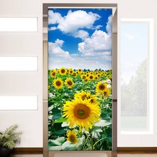 tm482-멋진해바라기밭_현관문시트지, 단일상품