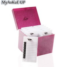 10 겹 아크릴 팔레트 속눈썹 거치대 개별 속눈썹 볼륨 디스플레이 스탠드 속눈썹 연장 메이크업 속눈썹, 04 Pink, 1개