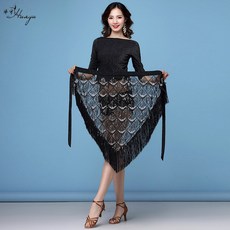 코코정 라틴댄스 살사댄스 밸리댄스복 줌바댄스 허리 랩스커트BB1958, 블랙(랩스카프)