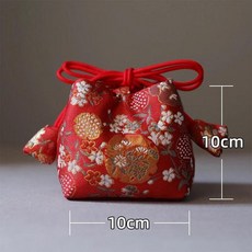 레트로 프린트 야외 차 보관 가방 휴대용 여행 티팟 컵 면 보호 천 다도, 1개