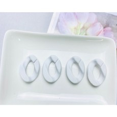 4개) 무광 아크릴 체인고리-대(27x20mm), 화이트, 4개