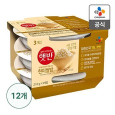 CJ 햇반 현미쌀밥 210Gx3번들x12개 [유통기한임박], 없음, 상세설명 참조