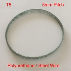 T5 235mm 47 톱니 너비 폴리 우레탄 PU 스틸 와이어 코그 동기식 타이밍 벨트, 01 1Piece 20mm, 02 T5x235mm