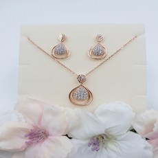 럭셔리 타원 스톤 실버목걸이 실버귀걸이 SLNR1897C NC서면점