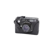 MRZHOUCASE Leica Minolta CL 필름 카메라용 레드 스티칭 카메라 하프 케이스가 있는 블랙 가죽
