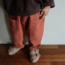 스엔스텔라 토비 팬츠 아동 빅 포켓 와이드 면 바지