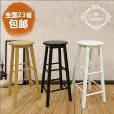 고재 고제 스툴 가구 심플 원목 바 엔티티 빈티지 스툴 유럽식 바 프론트 벤치 원 스툴 패션, 16 강화된 레드브라운 80CM 업그레이드
