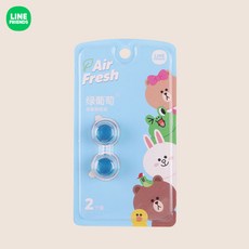 LINE FRIENDS 치우 커 홀리데이 파우더 자동차 방향제, 리필 그린 포도