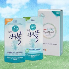 순수 착한버블 친환경 녹차 주방세제 고농축 액상세제 (개별포장) 프리미엄 선물세트 300ml, 액상세탁세제, 10개