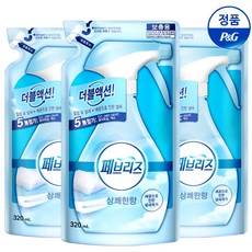 페브리즈 섬유탈취제 상쾌한향 리필, 320ml, 3개