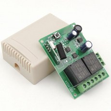 433MHz 범용 무선 원격 제어 DC6V 12V 24V 2CH RF 릴레이 및 송신기 원격 차고 / 게이트 / 모터 / 조명 / 가전 제품, 1rc