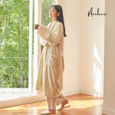 아르셰 올데이로브 극세사 로브 목욕 잠옷 수면 샤워 가운, 1개, 네이비