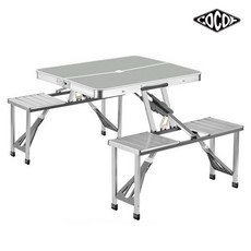 코코프 일체형 캠핑테이블 초경량 알루미늄 접이식 책상 의자겸용 피크닉 파라솔, 파라솔X