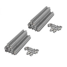 Aexit 50Pcs MBKKB2.5 DIN Rail Mount Doublelevel Terminal Block 500V 32A Gray 55849a438b528cf31a5ea