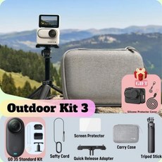 인스타 360 GO 3S 초소형 4K 액션 카메라 블랙 화이트 39g 64G 128G 1270mAh 배터리 액션 포드 AI 편집 방수 플로우 스테이트 GO3S, 없음, 19) Outdoor 3 - 128G Black