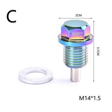M12 M14 M16 M20 알루미늄 마그네틱 오일 드레인 볼트 섬프 플러그 너트 자동차 일반 액세서리, c, 1개