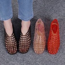 그물망사 젤리슈즈 샌들 여성 장화 넷걸