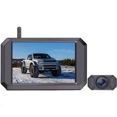 트럭 캠퍼 5 인치 디지털 무선 백업 카메라 시스템 1080P HD 리어 뷰I P68, 하나, 검정