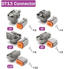 도이치 타입 DT 시리즈 방수 자동차 커넥터 와이어 소켓 플러그 DT06-4S DT04-2P DT06 DTM04-2P 2P 3P 4P 6P 8P 12P, 10개