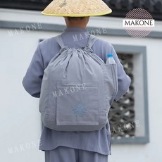 Makone 상표등록 Chaoshan 향 배낭 캔버스 Luohan 가방 스님 평신도 백팩 여행 스님 가방 스님 가방 배낭