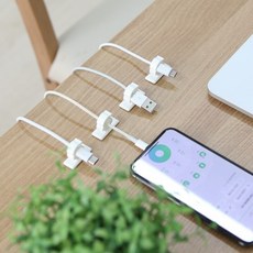 HICKIES USB 케이블정리 접착식 클립홀더 4EA 책상 컴퓨터 선 정리, 4p